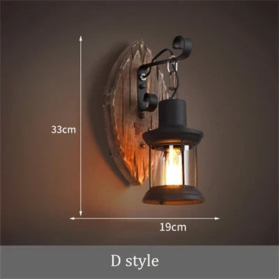 applique murale industrielle en bois style loft vintage