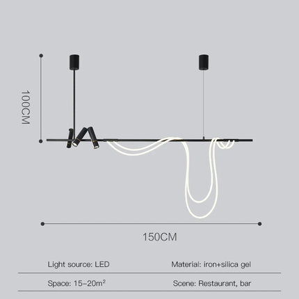 Suspension LED intérieure longue au design simple — LZ4X7P9