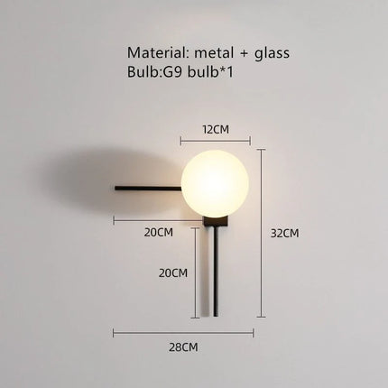 Applique murale moderne boule créative avec abat-jour en verre — LZ4P9XQ
