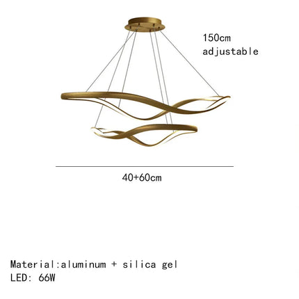 Lustre LED moderne en aluminium anneau irrégulier réglable — LZ4X9P2