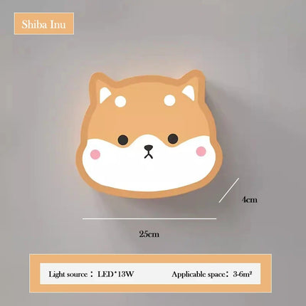 Applique murale créative Shiba Inu dinosaure pour chambre d’enfant — LZ4P7XQ