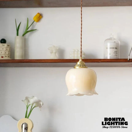 Suspension carillon éolien décoratif motif orchidée style français — LZ4P9XJ