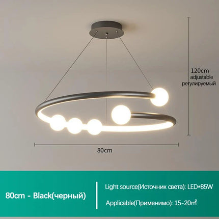 Lustre suspension en verre au design minimaliste pour éclairage moderne — LZ4X9T