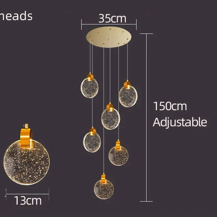 Lustre LED moderne pour escalier et duplex intérieur — LZ4X9P2