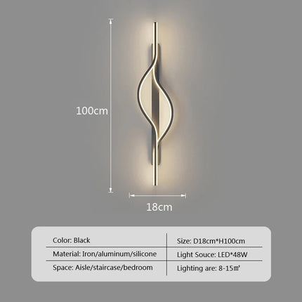Applique murale LED design minimaliste à rayures pour intérieur — LZ4X9P2