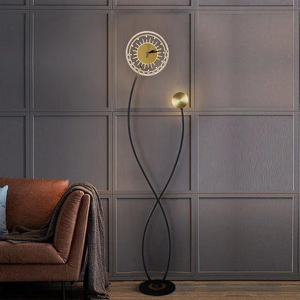 Lampadaire nordique avec horloge LED intégrée — LZ4X9JQ