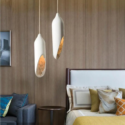 Janpanese Wabi Sabi suspension moderne créative plâtre suspension lampe Foyer cuisine chambre chevet abstrait blanc lustre