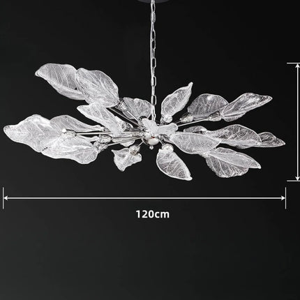 Lustre moderne en métal avec feuilles décoratives élégantes — LZ4X9P
