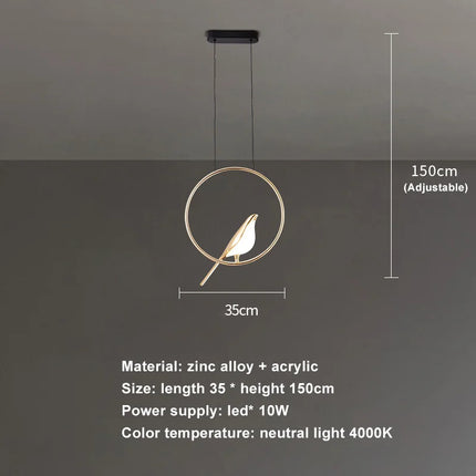 Suspension LED postmoderne nordique pour chambre et bureau — LZ4X9P2
