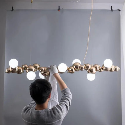 Lustre suspension nordique boule à bulles chromée — LZ4X9P