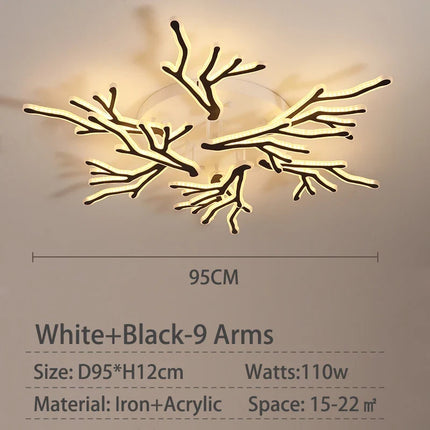 Lustre moderne en fer forme de branche pour intérieur — LZ4Q7M9