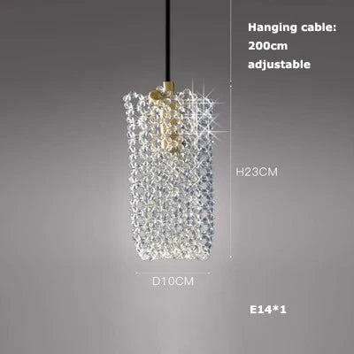 Suspension en verre cristal style art déco avec éclairage LED intégré — LZ4X9P2