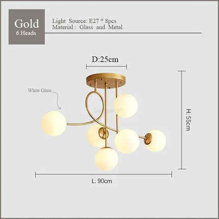 Lustre en verre pour éclairage intérieur élégant — LZ4G7T9