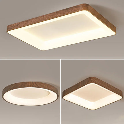 Plafonniers LED imitation bois formes rond, rectangle et carré — LZ4X9P