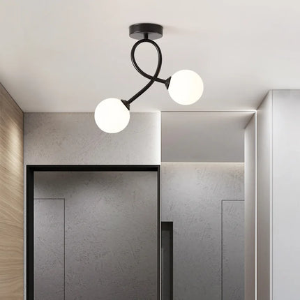 Plafonnier en verre noir pour couloir, balcon et entrée — LZ4X9M