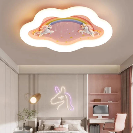 Lustre nuage avec arc-en-ciel et cheval pour chambre d’enfant — LZ4P9XQ