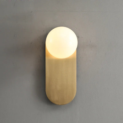Applique murale nordique en cuivre doré avec boule LED en verre — LZ4X9P2