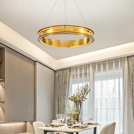 Lustre LED italien suspendu à anneau design post-moderne — LZ7XQ2