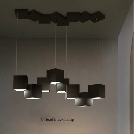suspension led créative luminaire cube pour intérieur