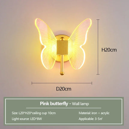 Lustre suspension LED design papillon transparent nordique — LZ4X9M