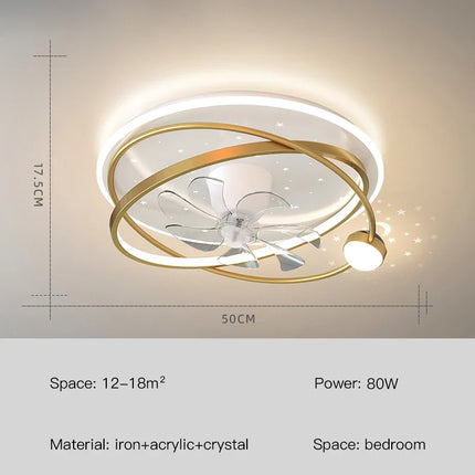 Lustre intérieur avec ventilateur et éclairage intelligent — LZ4X9T