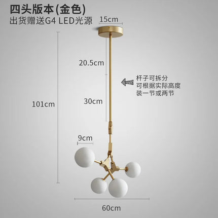 Lustre décoratif suspendu au style nordique élégant — LZ4X9M