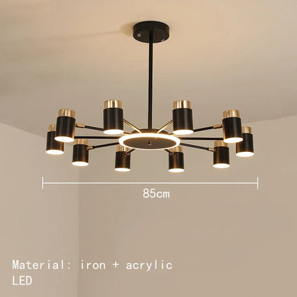 lustre led rotatif en métal avec 3 gradations suspendues