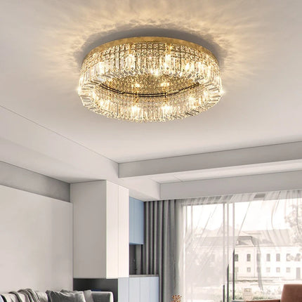 Lustre LED moderne en cristal doré et argenté pour intérieur — LZ4X9M