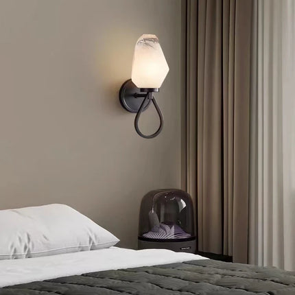 Applique murale moderne en cuivre avec verre blanc pour allée — LZ4X9M