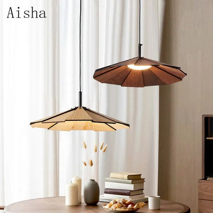 Suspension wabi-sabi en noyer fait main pour décoration intérieure — LZ7QX2
