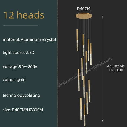 Lustre en cristal au design moderne pour éclairage intérieur minimaliste — LZ4X9Q2