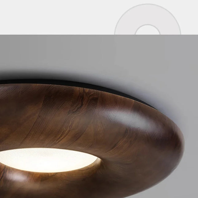 plafonnier led design rétro moderne en bois foncé grand lustre