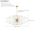 Ovale D60cm / Corps de lampe en or / Lumière blanche | CHINE