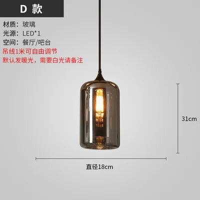 Lustre suspension en verre style nordique pour restaurant et café — LZ4X9T