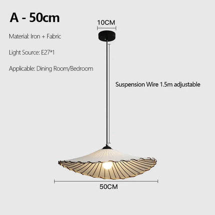Lustre suspension en tissu style nordique chapeau de paille décoratif — LZ4N7Q2