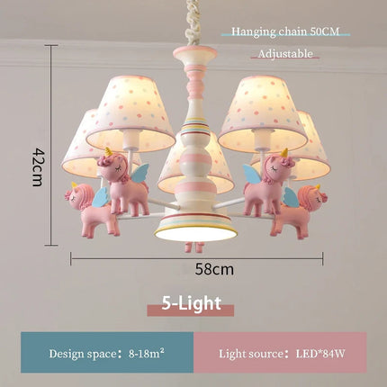 Lustre carrousel romantique pour chambre d'enfant moderne — LZ4X9P2