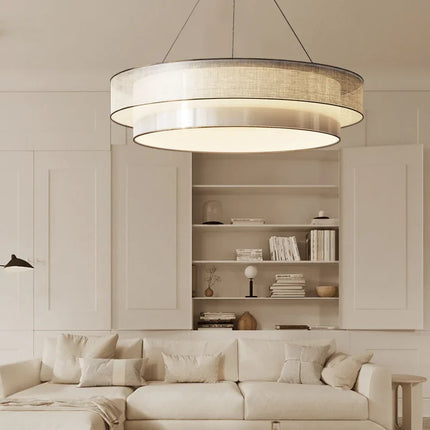 Lustre circulaire en tissu pour intérieur élégant — LZ4X9P