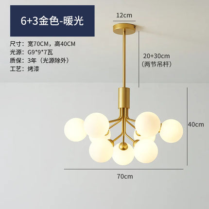 Lustre en verre design haricot magique pour éclairage romantique — LZ4F7X9