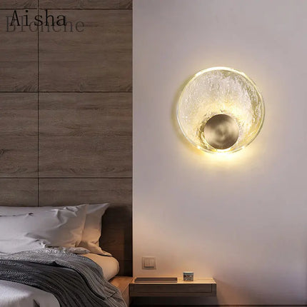 Applique murale élégante en cuivre et cristal pour intérieur et extérieur — LZ4X9P2