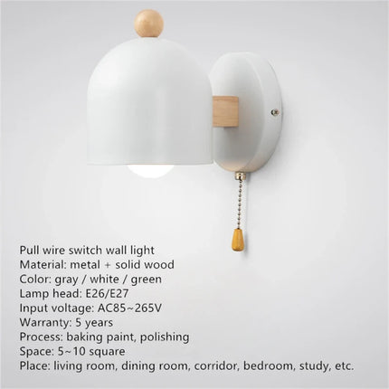 Applique murale LED macaron style nordique avec interrupteur intégré — LZ4X9JQ