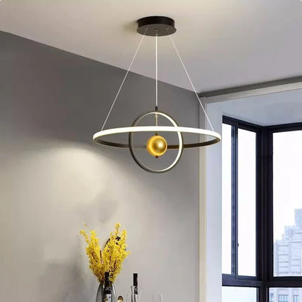 Lustre circulaire en boule de fer avec LED décoratives — LZ4X9T2