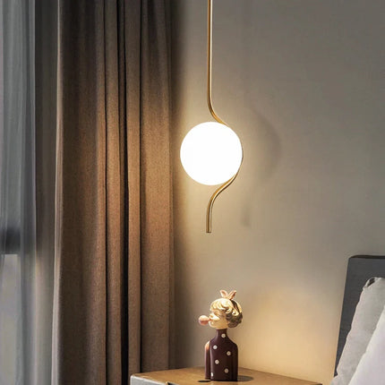 Suspension LED en verre laiteux style art déco — LZ4X9P2