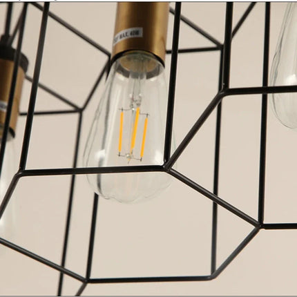 Lustre à suspension en fer forgé à têtes multiples avec câble ajustable — LZ4X9P