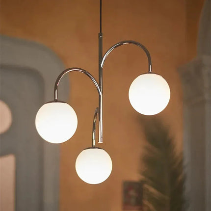 Lustre suspension boule en verre style scandinave avec câble — LZ4X9M