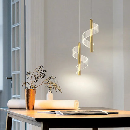 Lustre suspension nordique design twist en acrylique pour intérieur — LZ4X9M