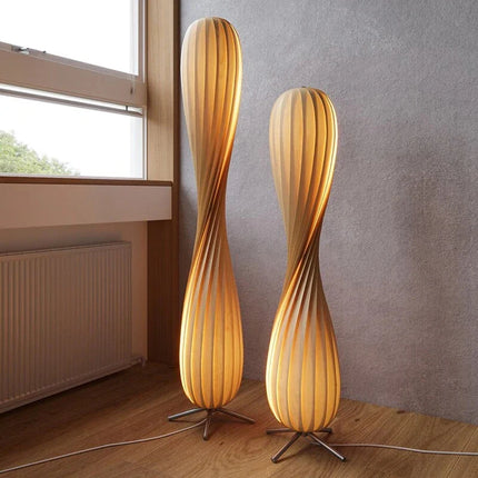 Lampadaire en bois au design simple et rétro Wabi Sabi — LZ4X9T2