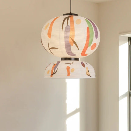 Suspension japonaise en papier de riz style wabi-sabi pour intérieur élégant — LZ4X9T2