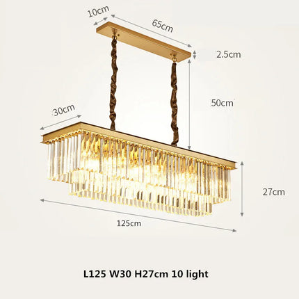Lustre LED rétro américain en métal avec chaîne et cristal — LZ4X9P