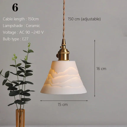 Suspension japonaise traditionnelle en céramique style nordique — LZ4G7T9