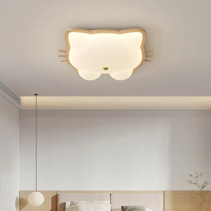 Plafonnier LED nordique en bois massif avec motifs cerf et élan — LZ4X9T2